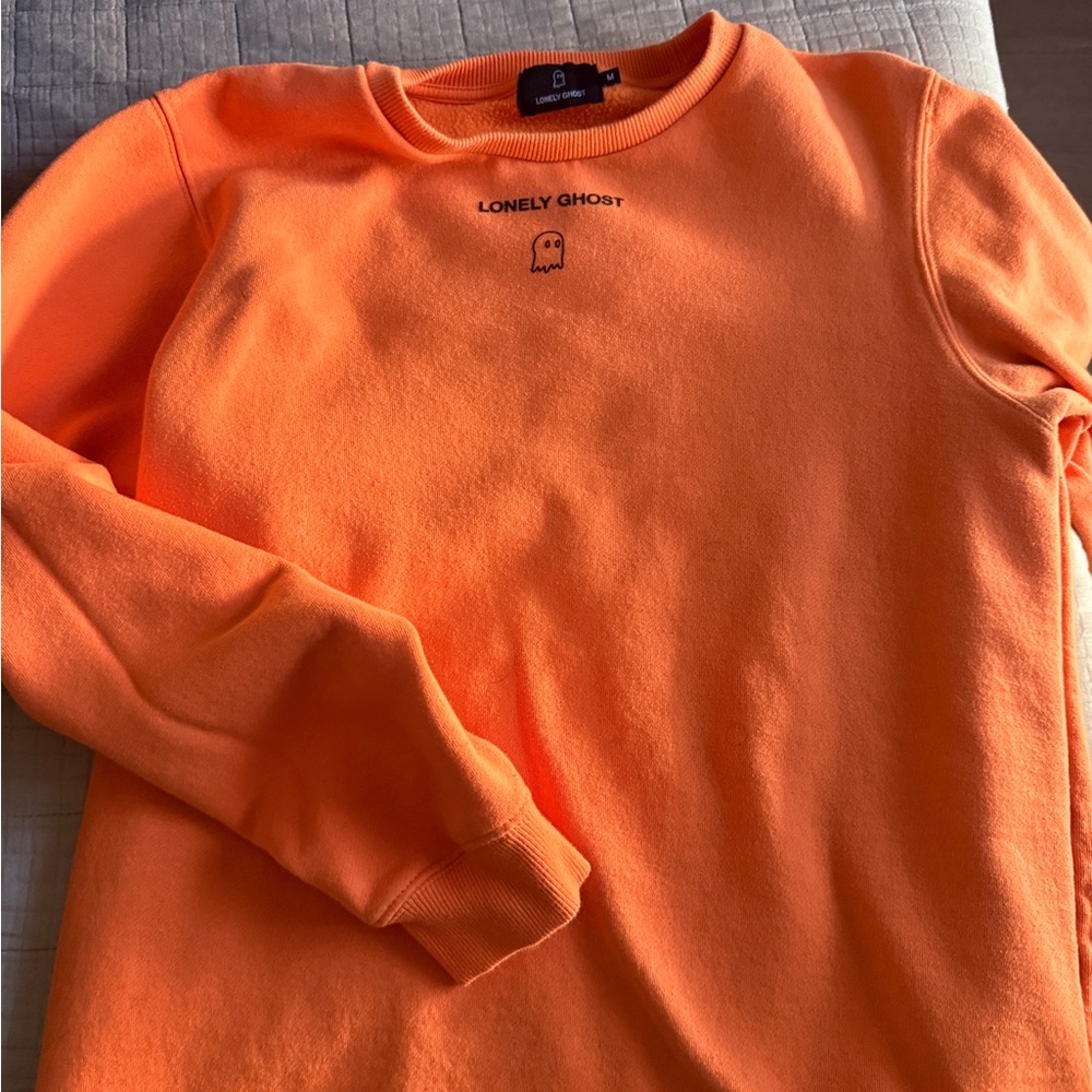 LONELY GHOST Vibrant Orange Crewneck Sweater
